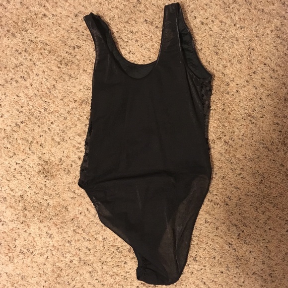 Vintage sheer sequin black bodysuit - Picture 3 of 4